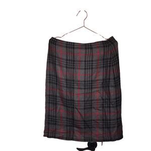 Covington Red and gray Tartan vintage Plaid wool blend skirt size 8